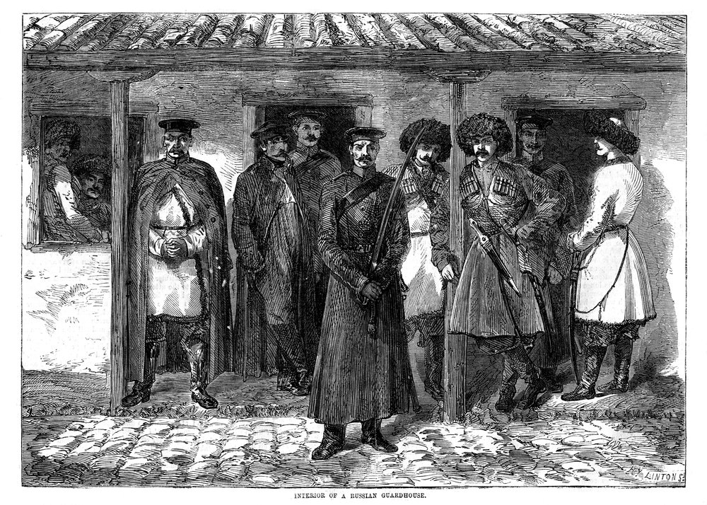 Interiér ruské strážnice, krymská válka, 1855 od Unbekannt