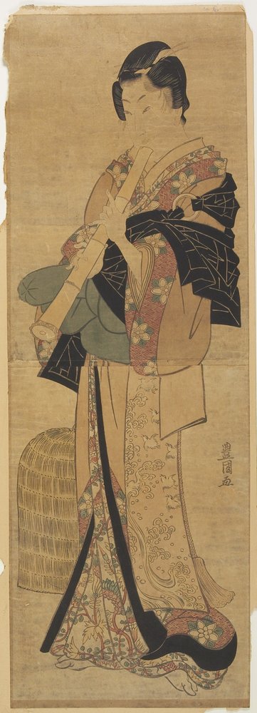 (Žena převlečená za žebravého kněze) od Utagawa Toyokuni