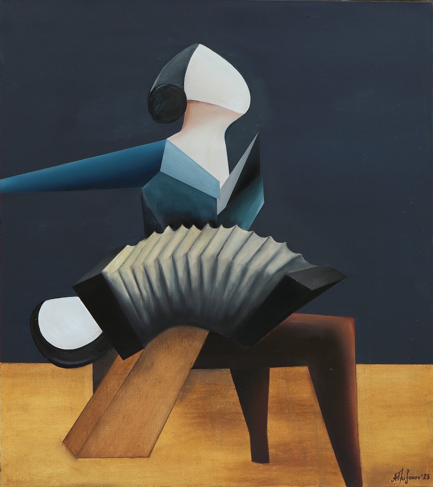 Hráč na harmoniku s geometrickým vzorem od Alexander Trifonov