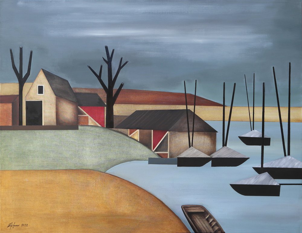 Klidný vesnický přístav od Alexander Trifonov