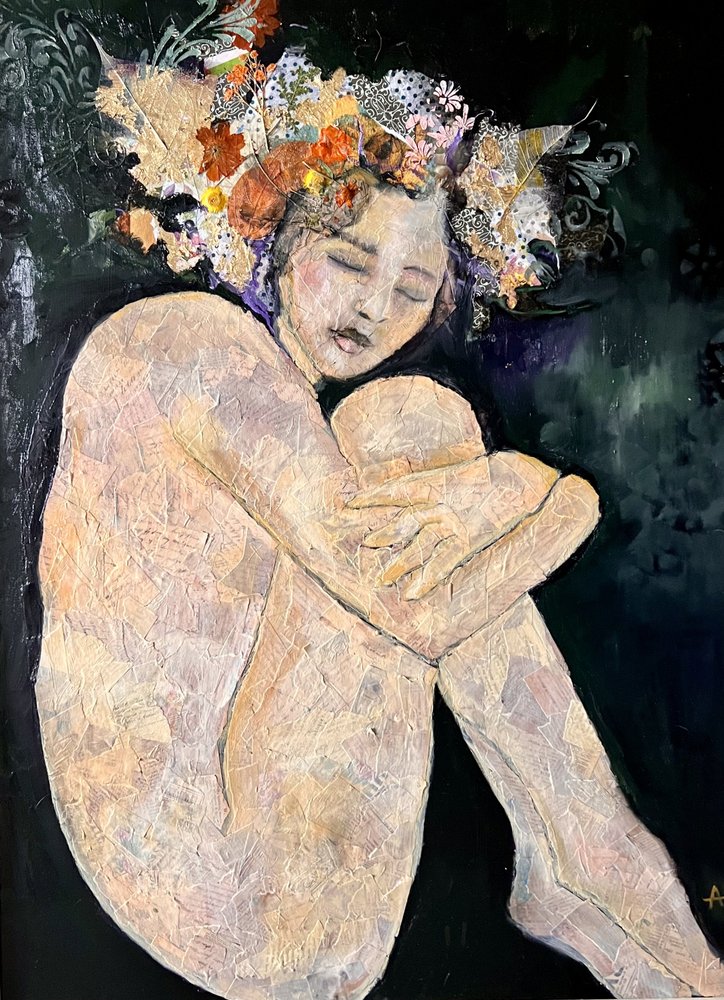 Zamyšlená nahá žena od Alexandra Higgins