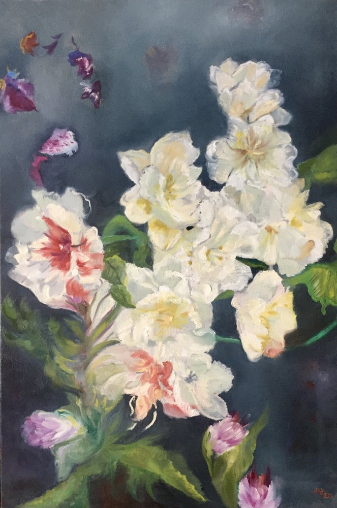 Jemné bílé květy od Alexandra Higgins