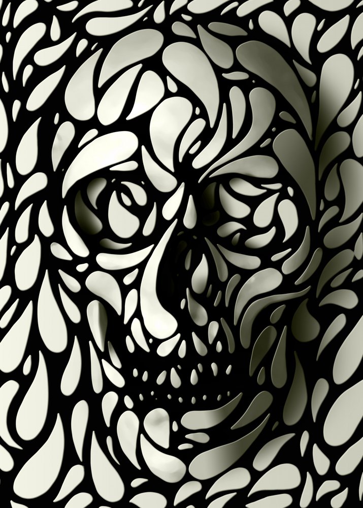 Tvary stínových lebek od Ali Gulec