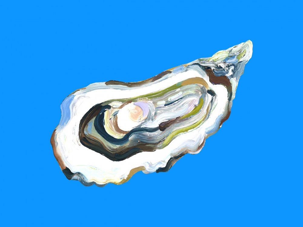 Abstrakt k Blue Oyster od Alice Straker