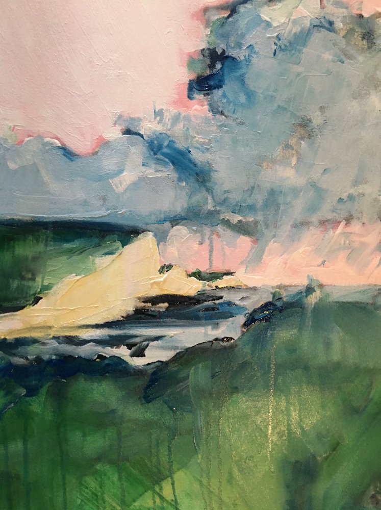 Dramatická krajina s růžovou oblohou od Alice White