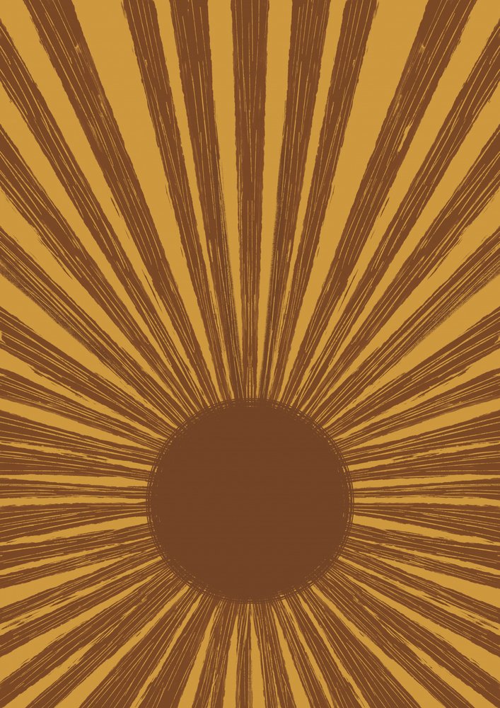 Retro Golden Sunburst od Aliya Putrus