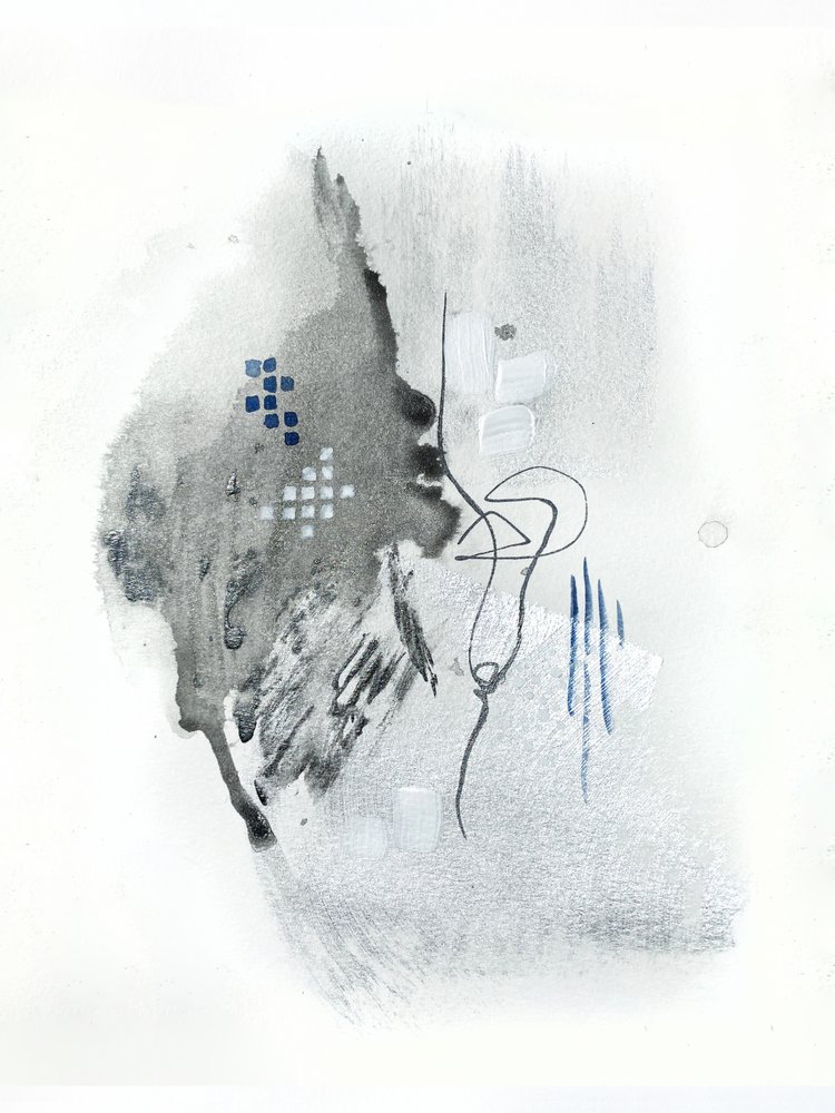 Abstraktní tekutá šedá modrá od Alyson Storms