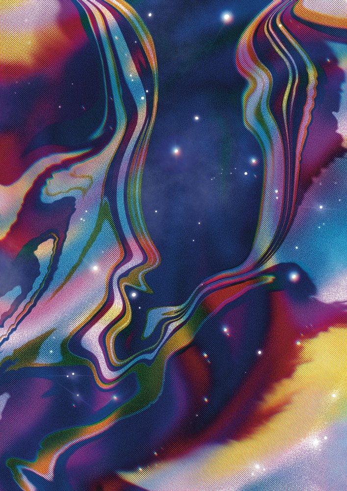 Éterické kosmické tváře od Amy Louise Baker