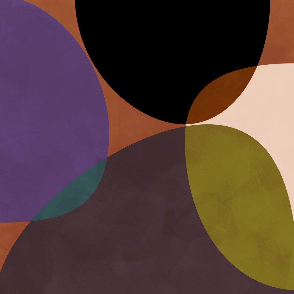 Středové kruhy, terakota, černá 2 od Ana Rut Bre