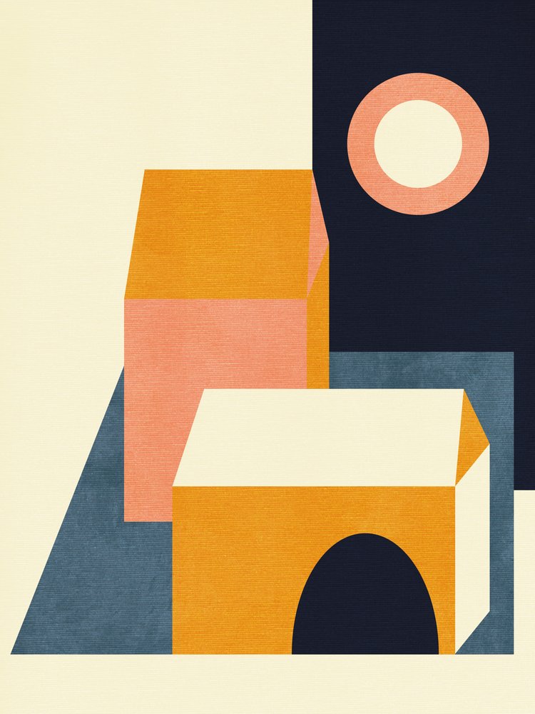 Rainbow Plus Shapes  Modrá hořčice 11 od Ana Rut Bre