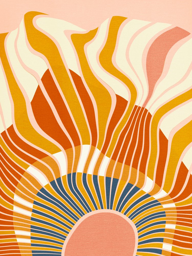 Rainbow Plus Shapes  Modrá hořčice 12 od Ana Rut Bre