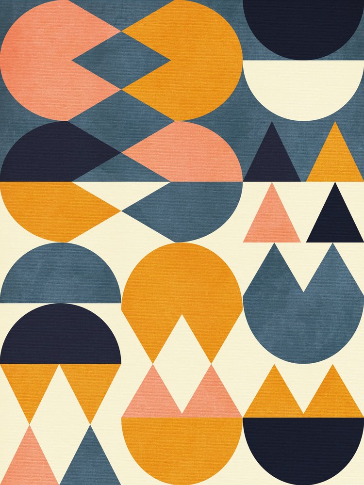 Rainbow Plus Shapes  Modrá hořčice 6 od Ana Rut Bre