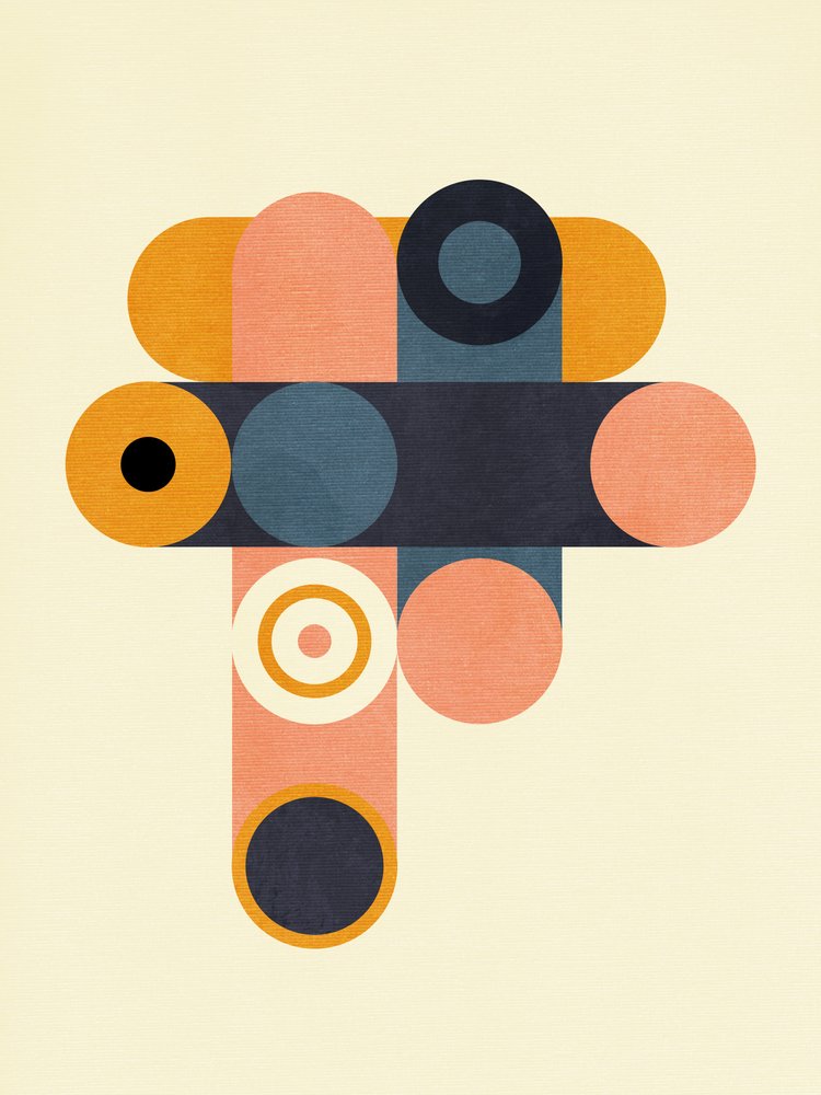 Rainbow Plus Shapes  Modrá hořčice 8 od Ana Rut Bre