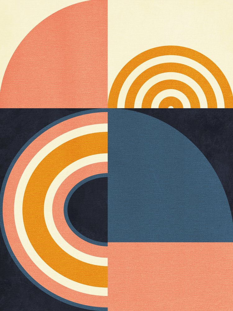 Rainbow Plus Shapes  Modrá hořčice9 od Ana Rut Bre