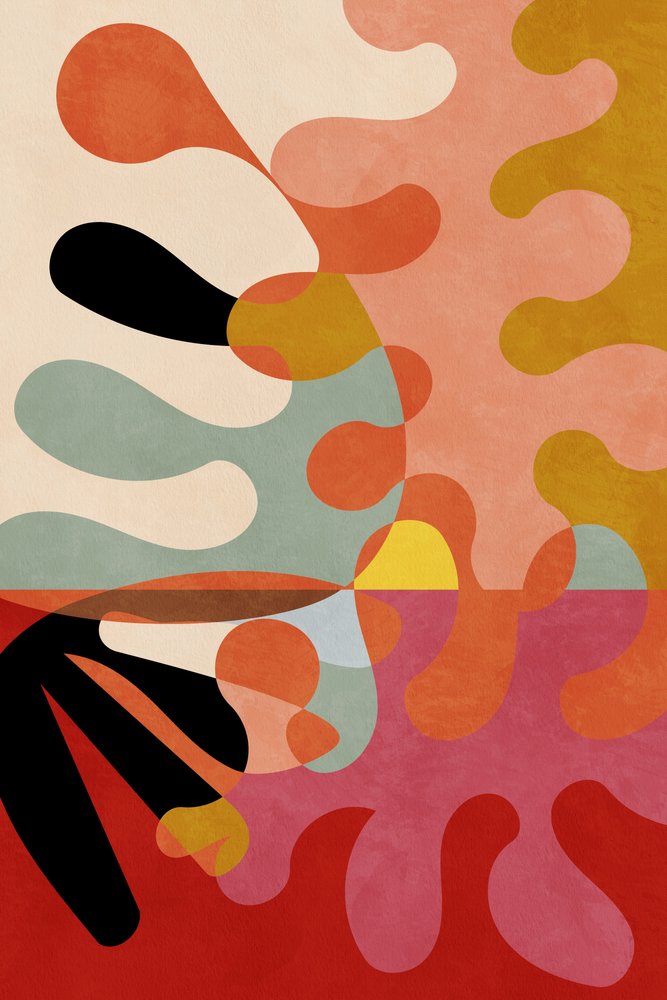 Teplé barvy – geometrie Bauhausu 5 od Ana Rut Bre