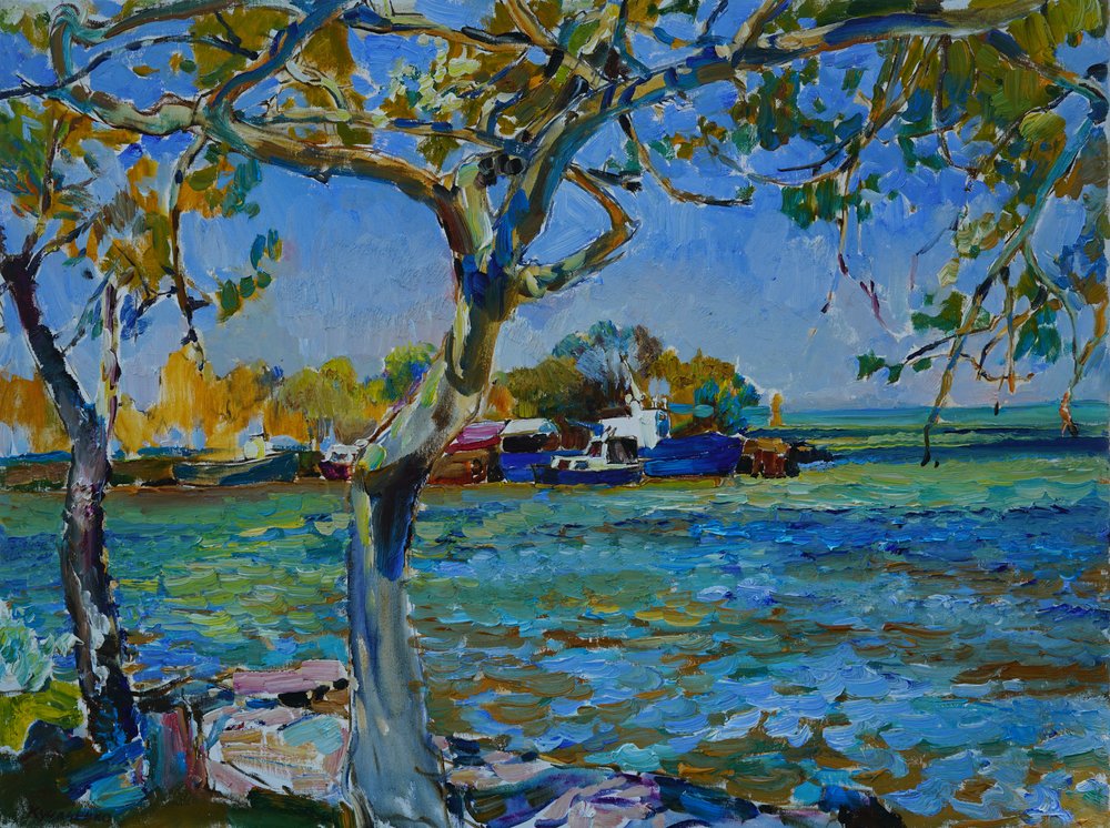 Lodě Sunny Riverbank od Andrii Kutsachenko