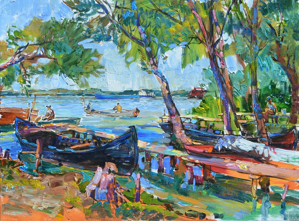 Lodě Sunny Riverside od Andrii Kutsachenko