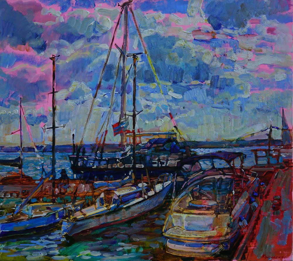 Lodě z přístavu Vibrant Harbor od Andrii Kutsachenko