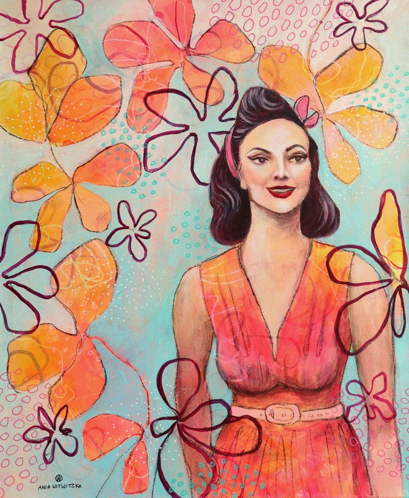 Retro lady 5 od Ania Witwitzka