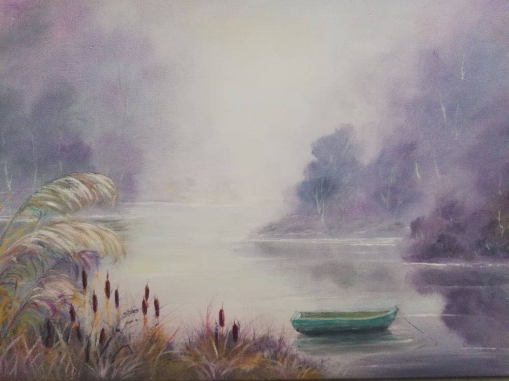 Veslice na jezeře Misty Lake od Annette Armitage