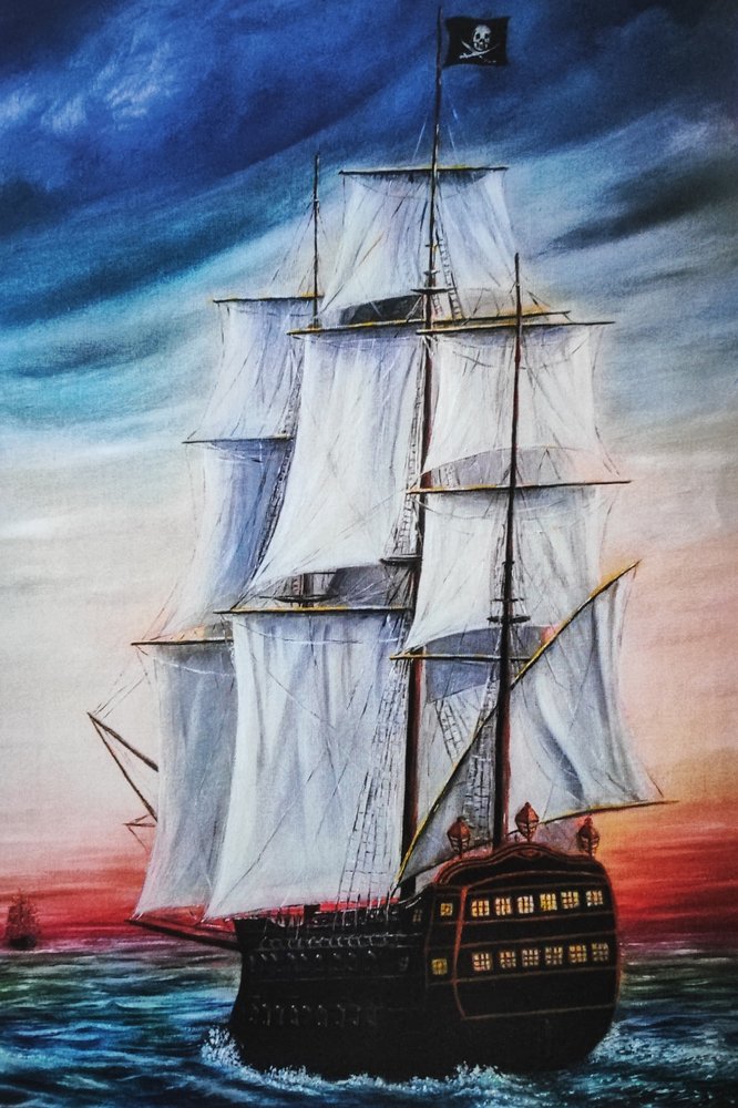 Pirátská loď za soumraku od Annette Armitage