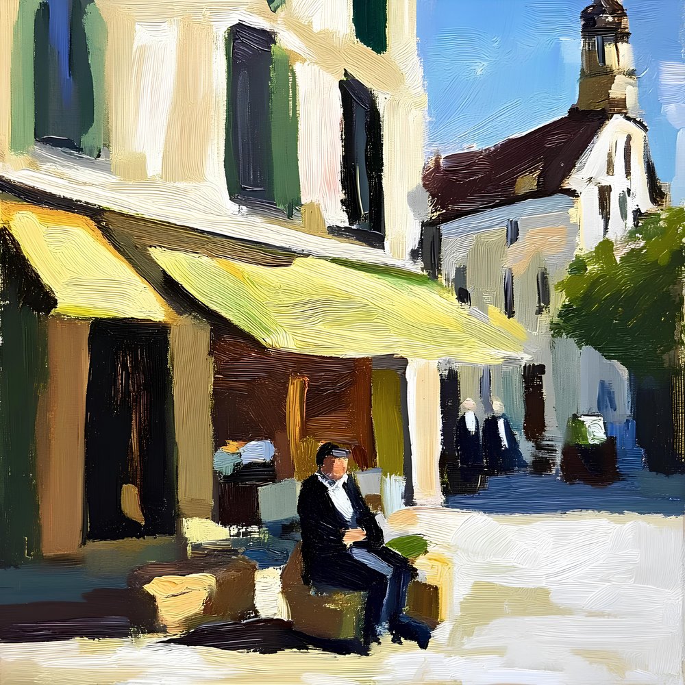 Muž v Sunny Cafe od Avanesova Elena