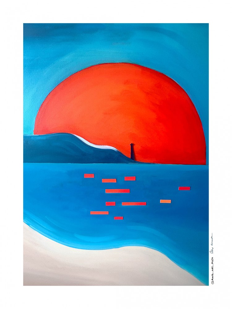 Živý maják při západu slunce od Awol Art Alex