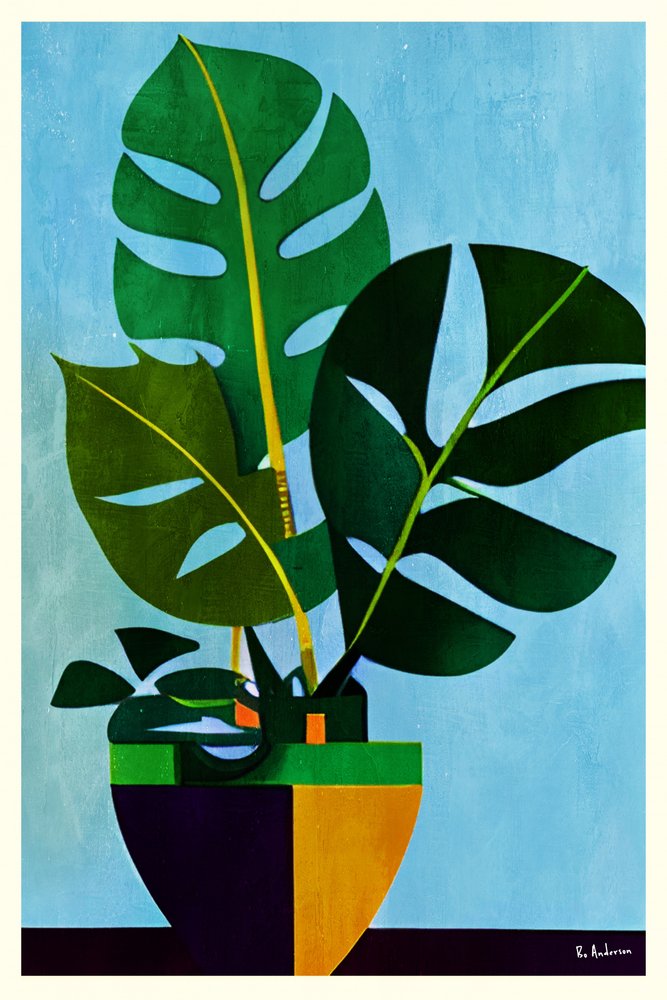 Moderní monstera v květináči od Bo Anderson