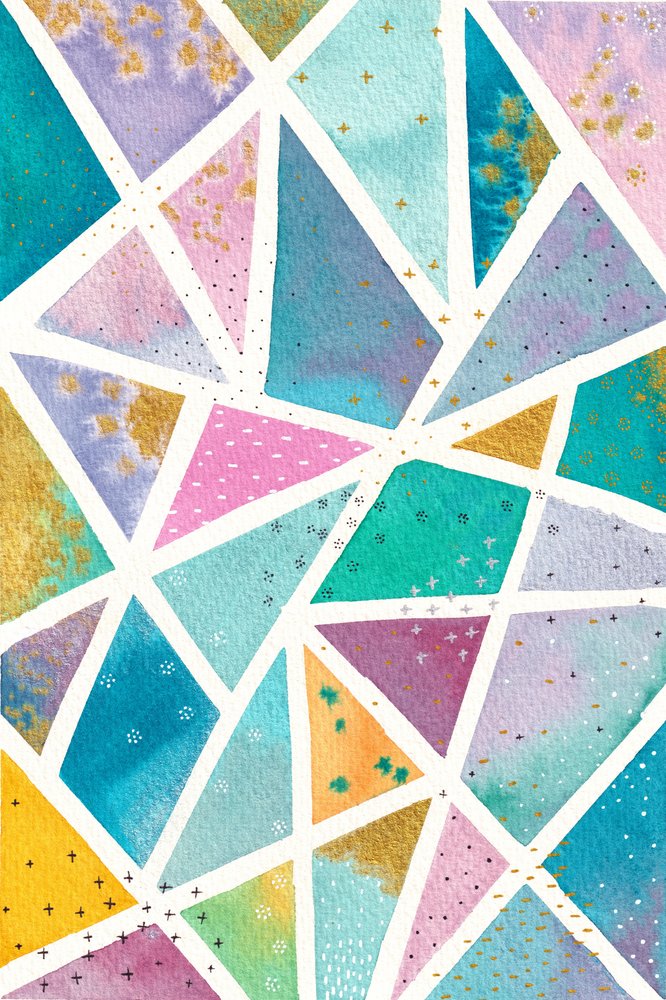 Barevná geometrická mozaika od Camille Contini