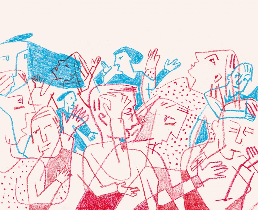 Chaotická diskuse v davu od Catalina Somolinos