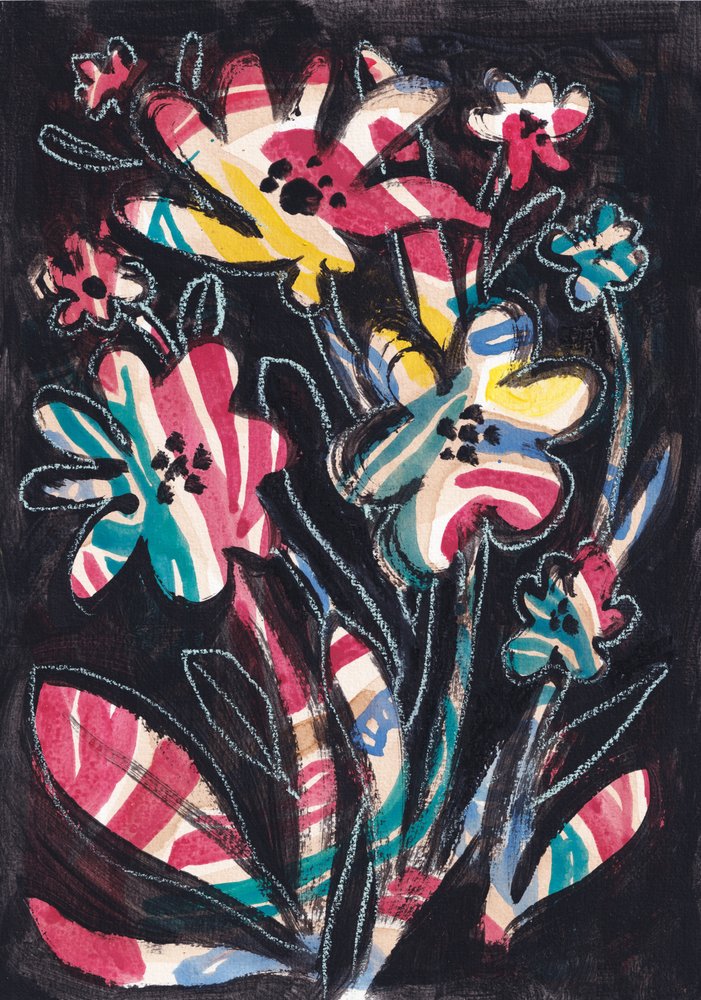 Barevné pruhované květiny od Catalina Somolinos