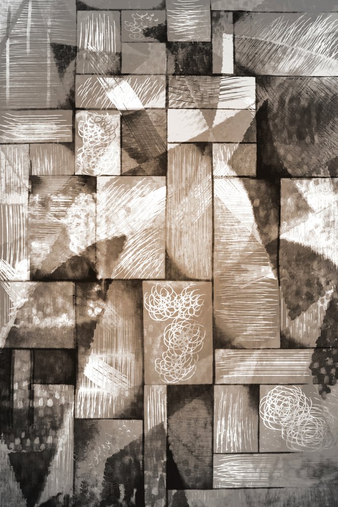 Geometrické vrstvy v sépii od Christina Sillen