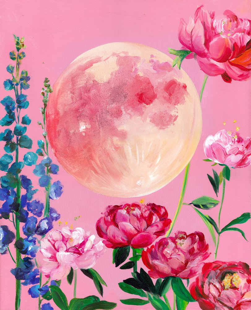 Pink Moon Garden od Christine Lindstrom