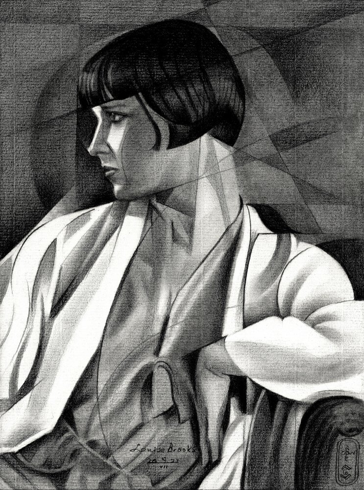 Profil ženy ve stylu art deco od Corné Akkers