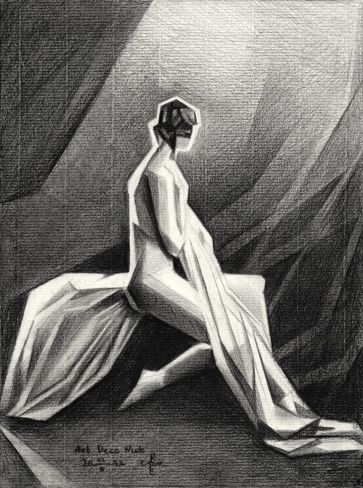 Socha ve stylu art deco s drapérií od Corné Akkers