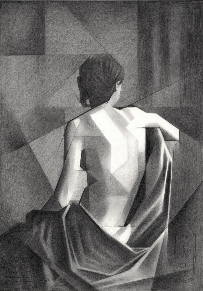 Geometrická drapovaná postava od Corné Akkers