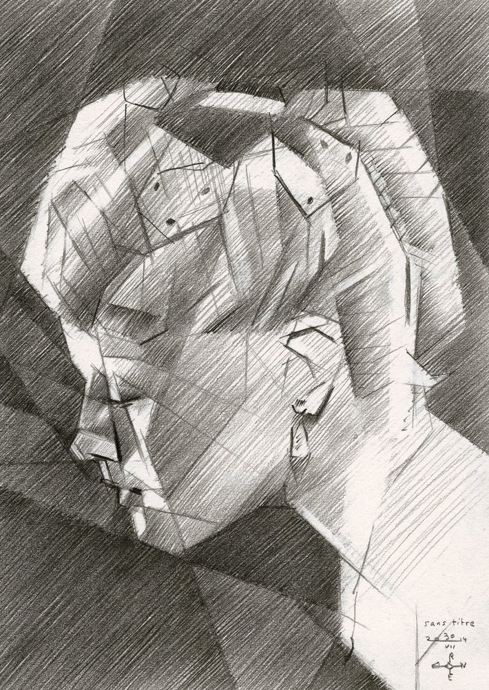 Geometrický profilový portrét od Corné Akkers