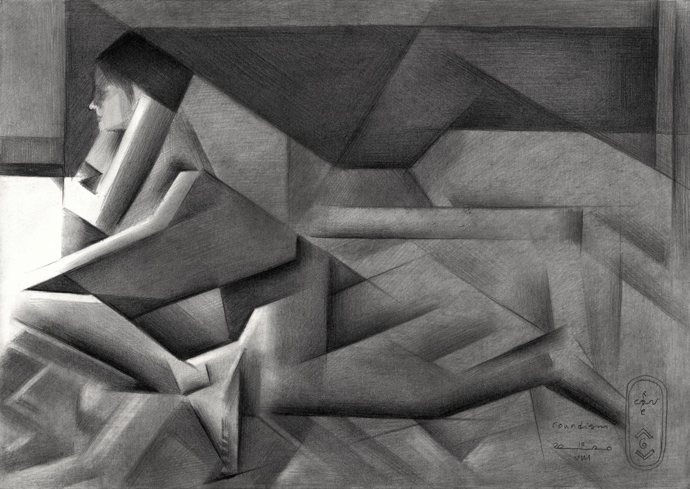 Geometrická žena v zamyšlení od Corné Akkers