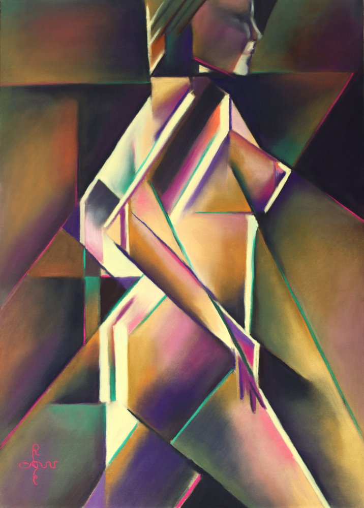 Geometrická žena v pohybu od Corné Akkers