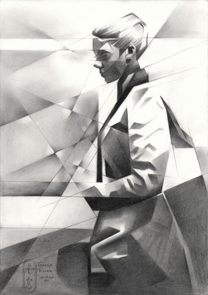Moderní geometrický portrét od Corné Akkers