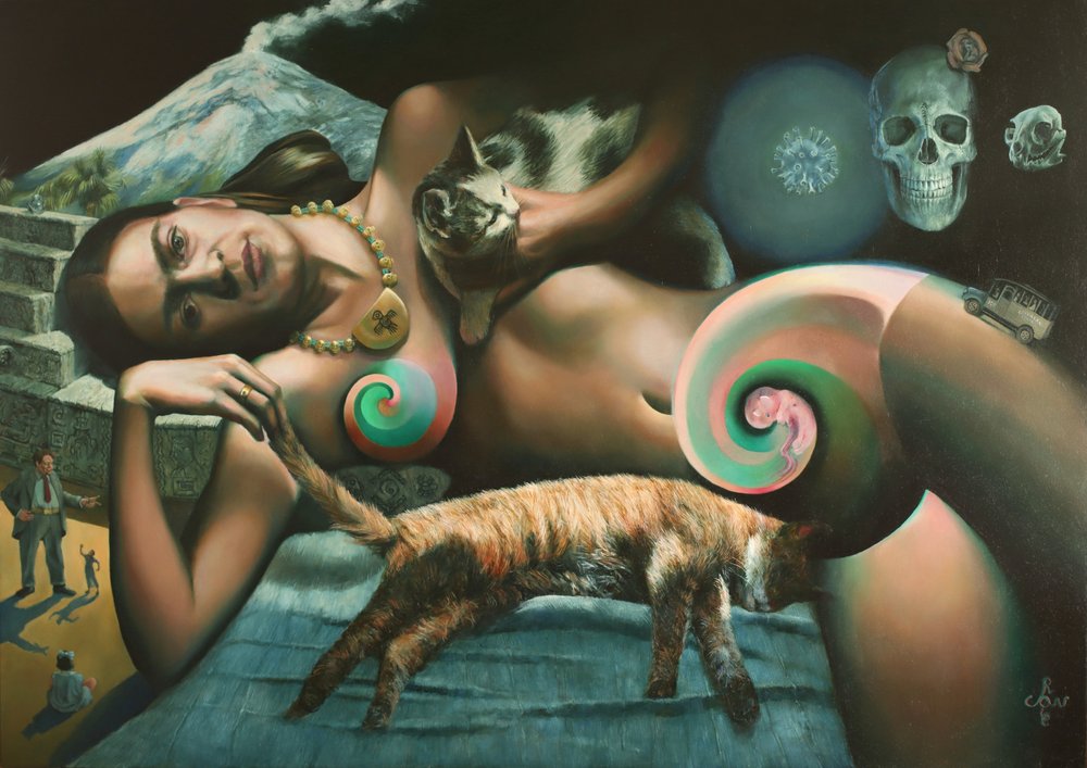 Ležící žena – surrealistický sen od Corné Akkers