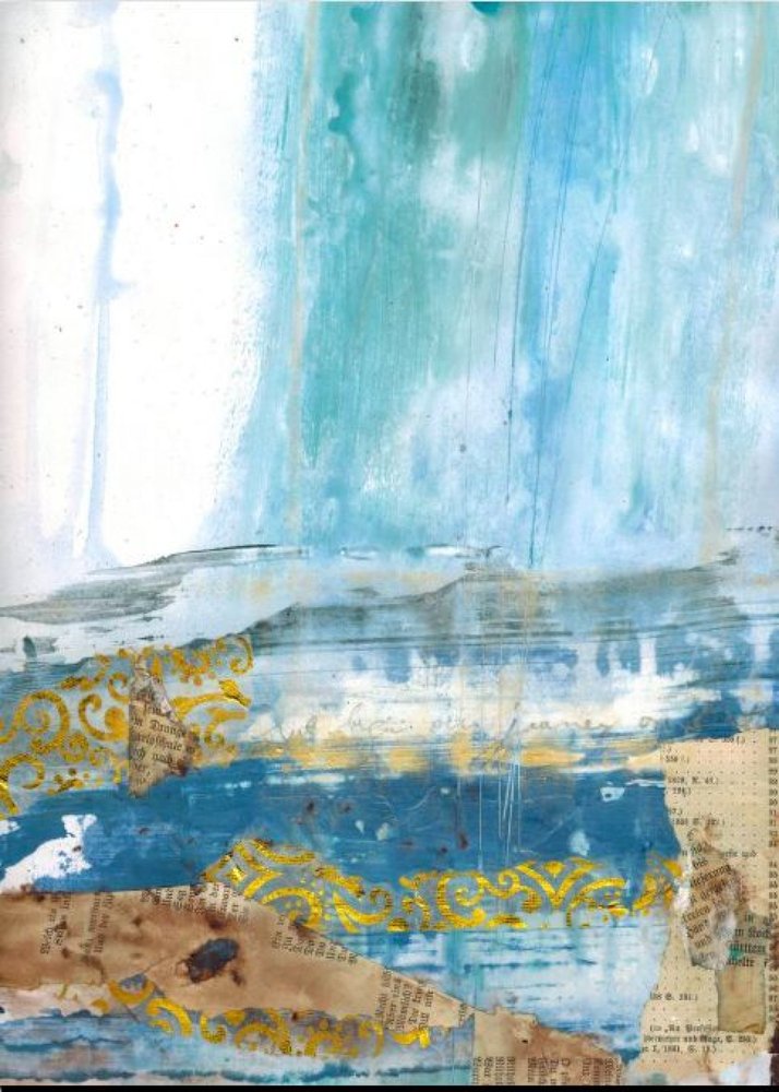 Abstrakt: Ocean Gold od Deb Chaney