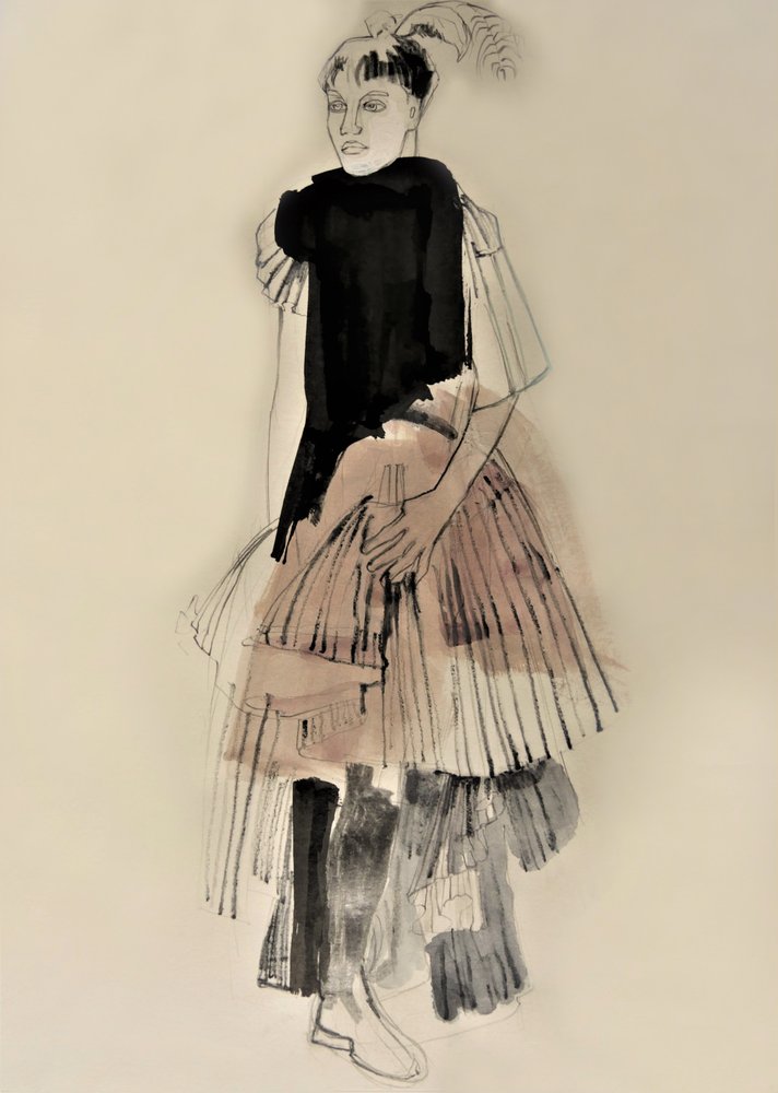 Módní ilustrace v oblasti haute couture od Doris Schmitz