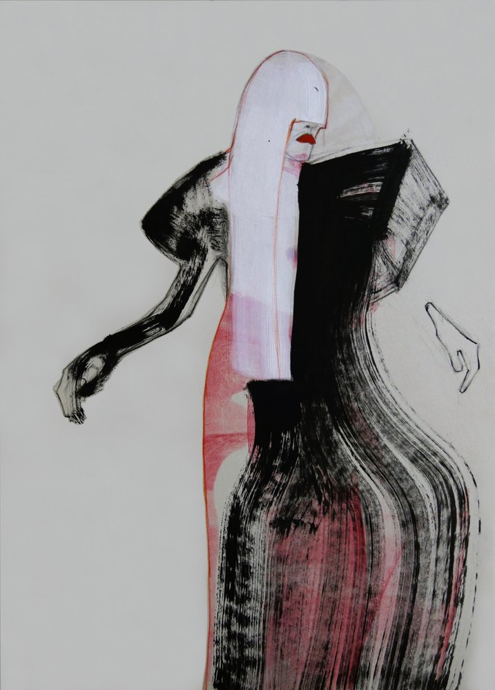 Elegantní módní styl s červenými rty od Doris Schmitz