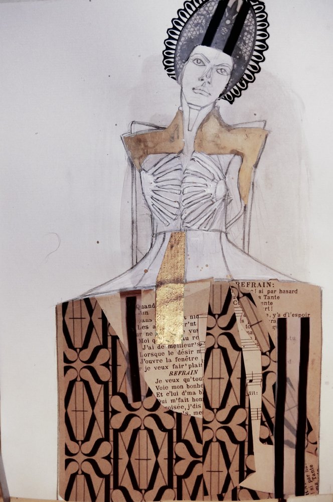 Módní figurína s kostrou od Doris Schmitz