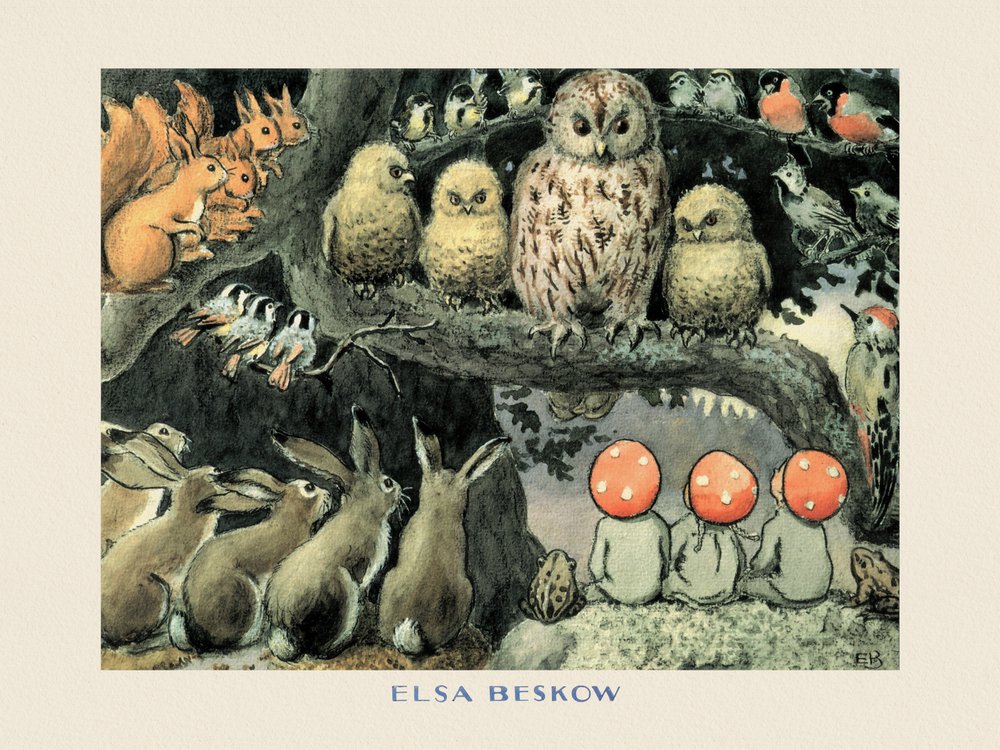 Děti skřítků  – Lesní zvířátka Boarder od Elsa Beskow