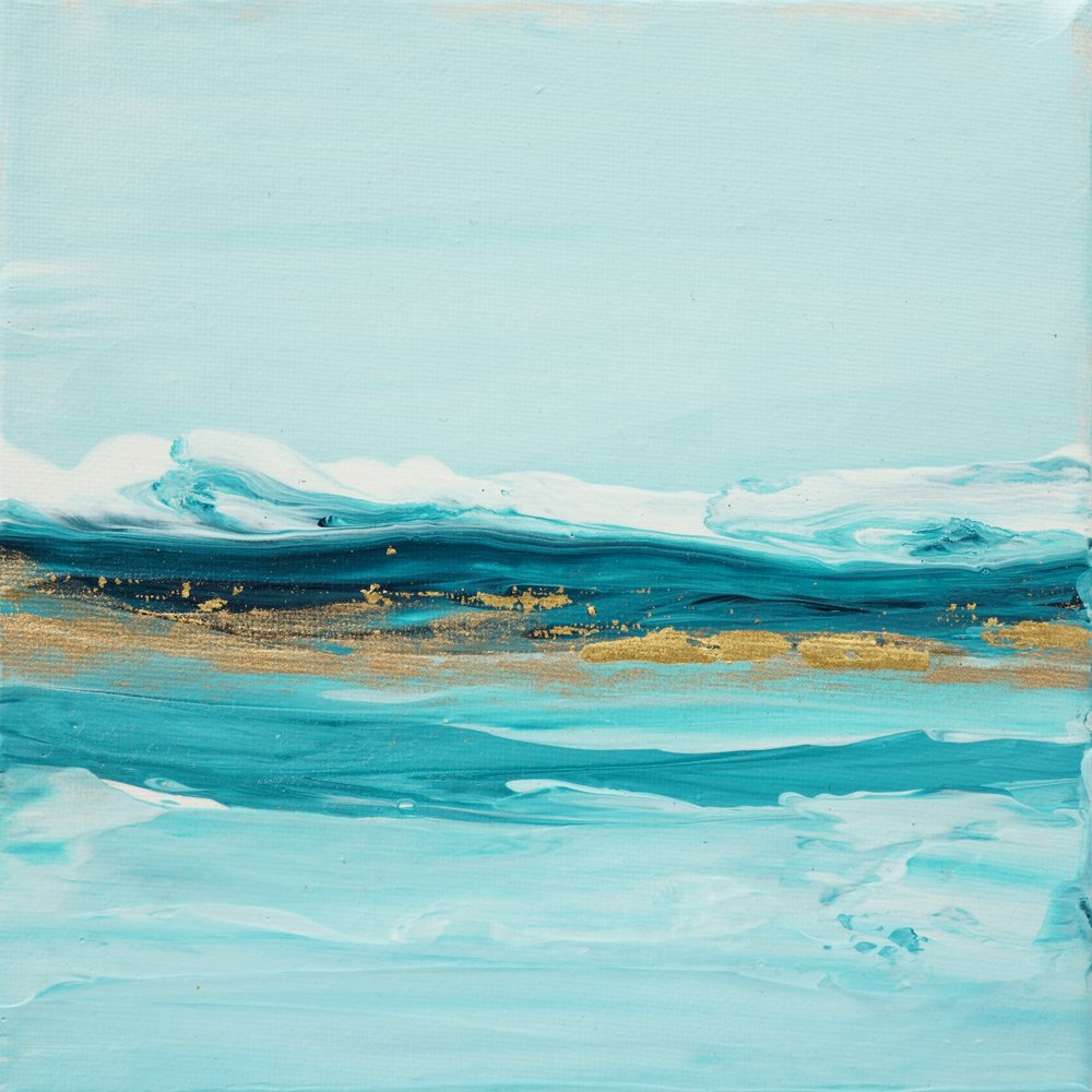 Aqua Gold Waves od Françoise Wattré