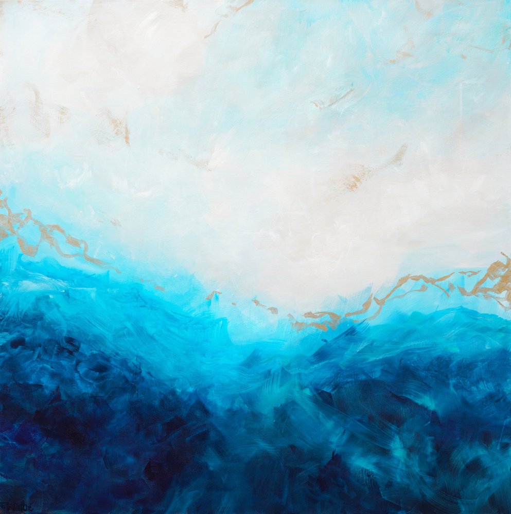 Zlatý oceán – abstrakt od Françoise Wattré