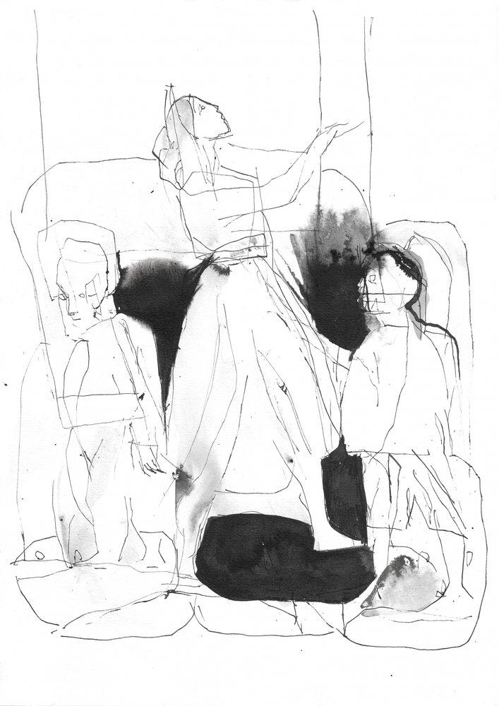 Meditativní postavy z inkoustu od Frederic Belaubre