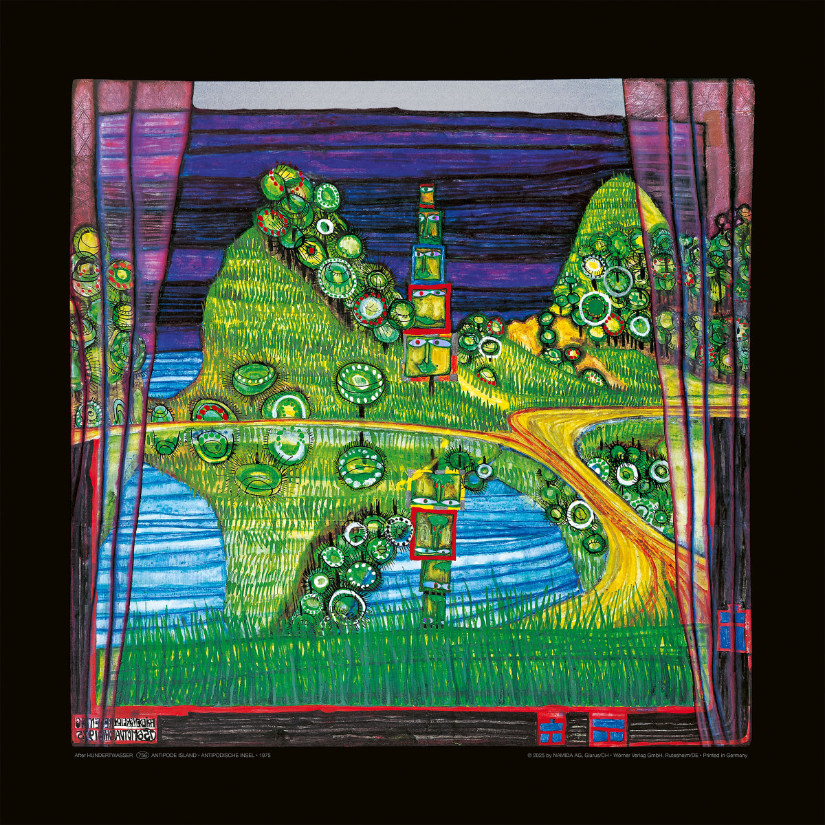 Ostrov na opačné straně zeměkoule od Friedensreich Hundertwasser